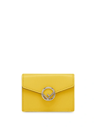 Fendi Micro Tri-fold Wallet In Yellow