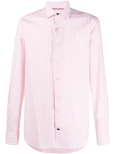 Tommy Hilfiger Striped Long-sleeve Shirt In Pink