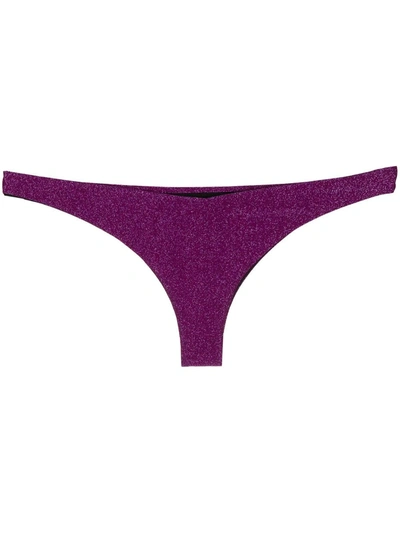 Mc2 Saint Barth Glitter Brazilian Bikini Bottom In Purple