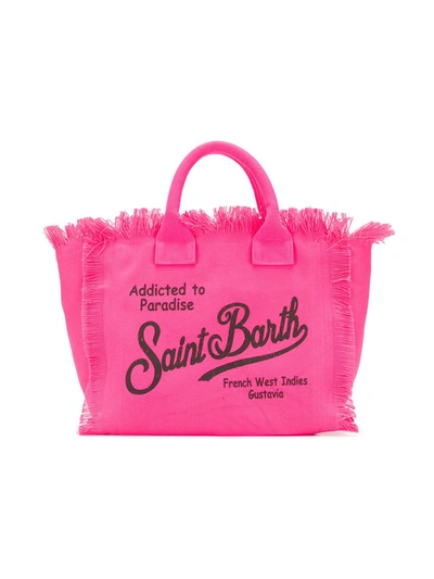 Mc2 Saint Barth Kids' Logo Print Beach Bag In Pink