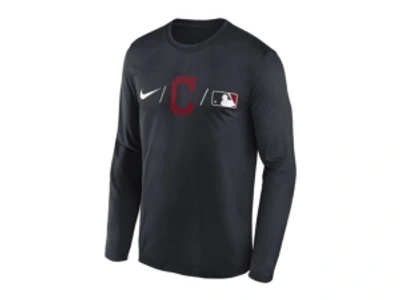 Nike Men's Cleveland Indians Legend Team Issue Long Sleeve T-shirt In Navy