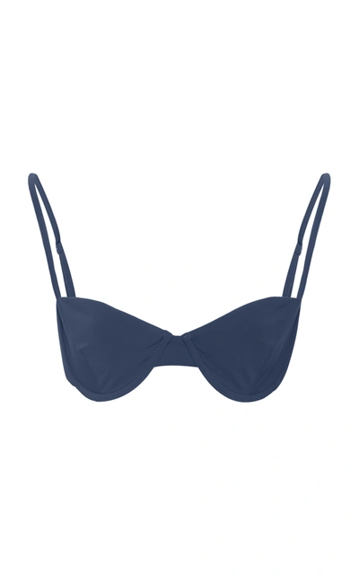 Anemone Balconette Underwire Bikini Top In Blue