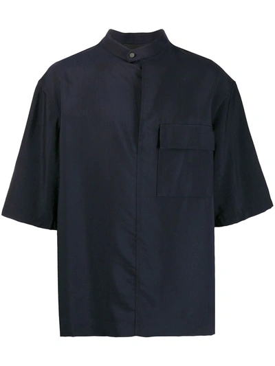 3.1 Phillip Lim / フィリップ リム Oversized Band Collar Shirt In Blue