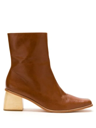 Le Soleil D'ete Leather Lena Boots In Brown