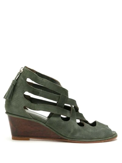 Le Soleil D'ete Suede Mabel Sandals In Green