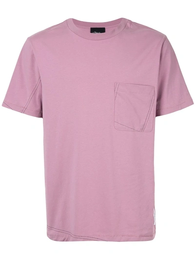 3.1 Phillip Lim / フィリップ リム Short Sleeve T-shirt With Contrast Stitch Pocket In Dusty Mauve