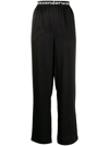 Alexander Wang T Black Logo Elastic Pull On Lounge Pants