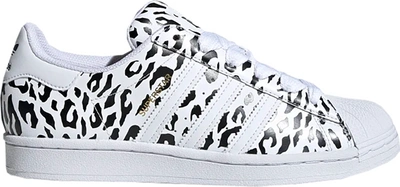 Pre-owned Adidas Originals Superstar Leopard White (w) In Cloud White/core  Black/gold Metallic | ModeSens