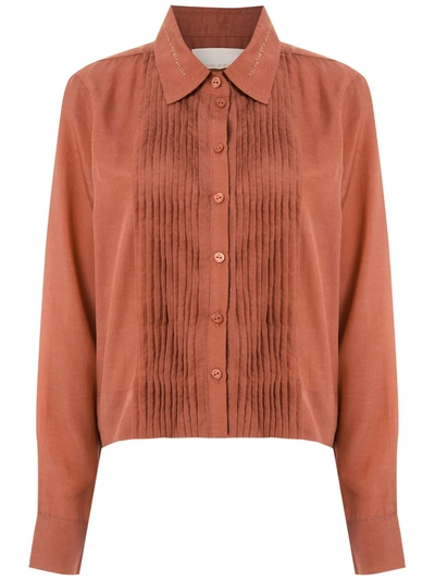Le Soleil D'ete Lilian Embroidered Shirt In Brown