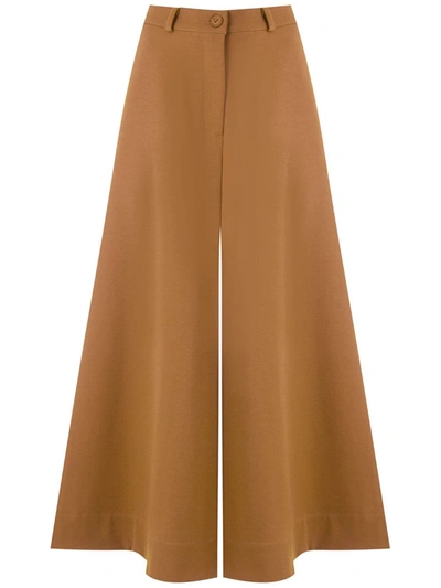 Le Soleil D'ete Velma Palazzo Trousers In Brown