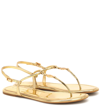 Tory Burch Emmy Patent Leather Thong Sandals In Gold