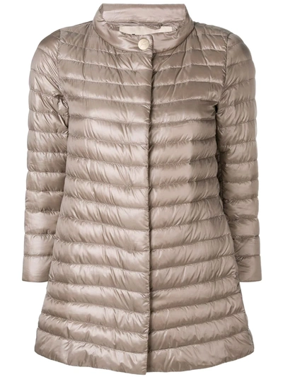 Herno Rossella Quilted Padded Coat In Taupe
