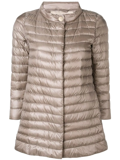 Herno Rossella Quilted Padded Coat In Grey