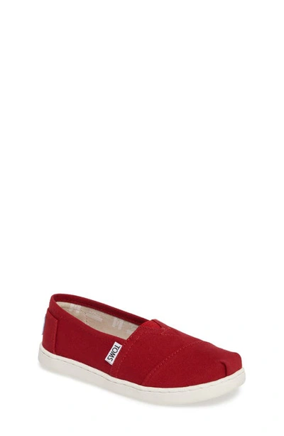 Toms Kids' 2.0 Classic Alpargata Slip-on In Red Cnvs Yt Alpr Esp