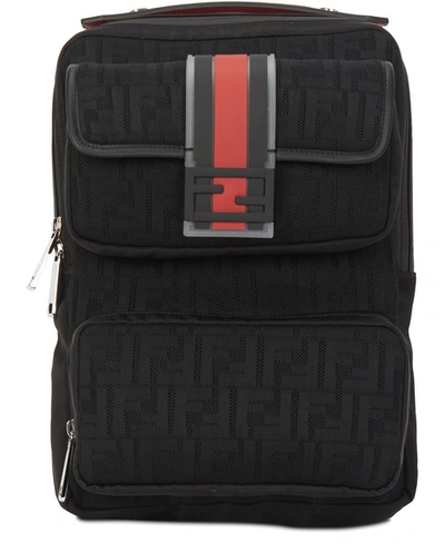 Fendi Large Backpack In Black With Baguette Pocket