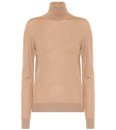 Jil Sander Cashmere-blend Turtleneck Sweater In Neutrals