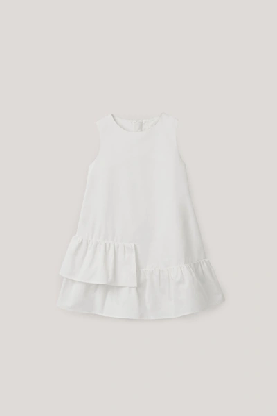 Cos Kids' Denim Dress With Frills In White