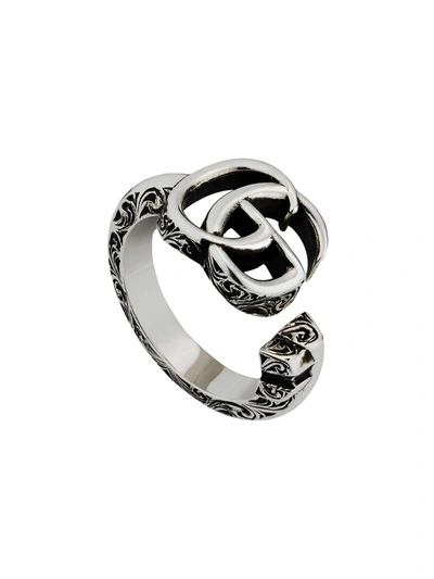 Gucci Double G Key Ring In Silver