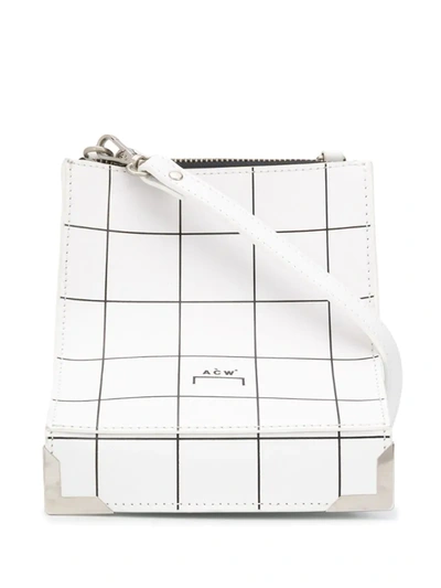 A-cold-wall* Curved Square Print Shoulder Bag In White
