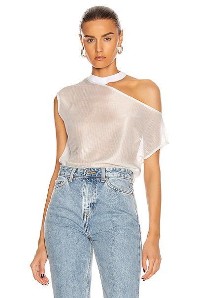 Rta Axel Rib Neck Cut Out Tee In Faze White