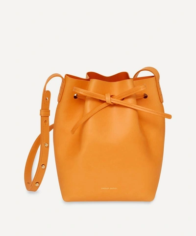 Mansur Gavriel Mini Mini Leather Bucket Bag In Orange