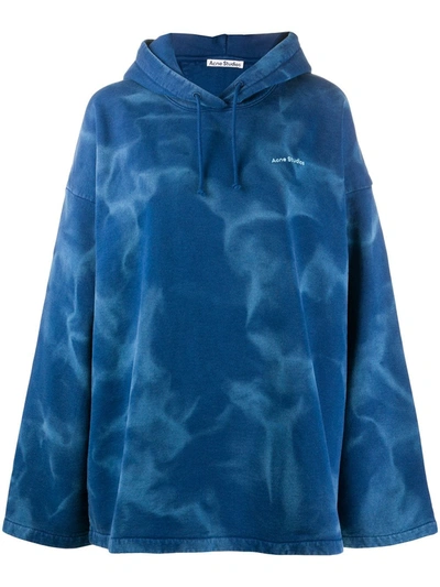 Acne Studios Spray-paint Hooded Sweatshirt Deep Blue