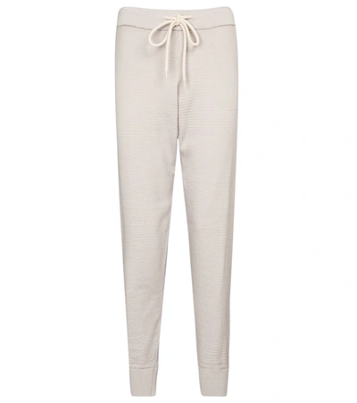 Varley Alice Knitted Cotton Sweatpants In Silver