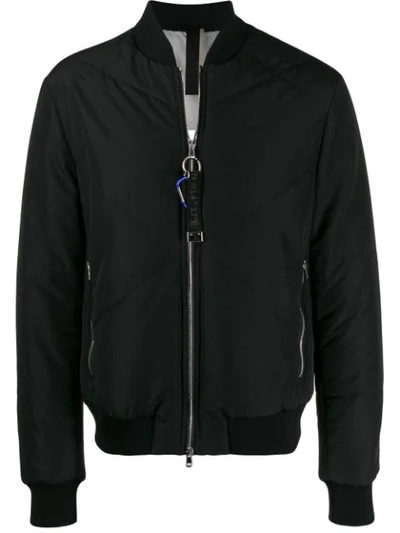 Low Brand Leather Bomber Jacket In Black