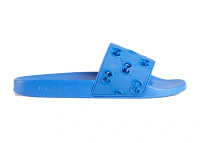 Pre-owned Gucci  Slide Gg Blue