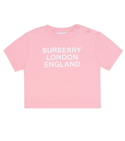 Burberry Babies' Logo-print Stretch-cotton T-shirt 6 -24 Months In Candy Pink