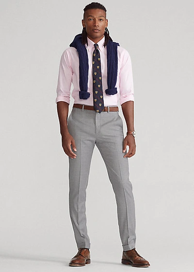 Ralph Lauren Slim Fit Wool Twill Trouser In Heather Grey