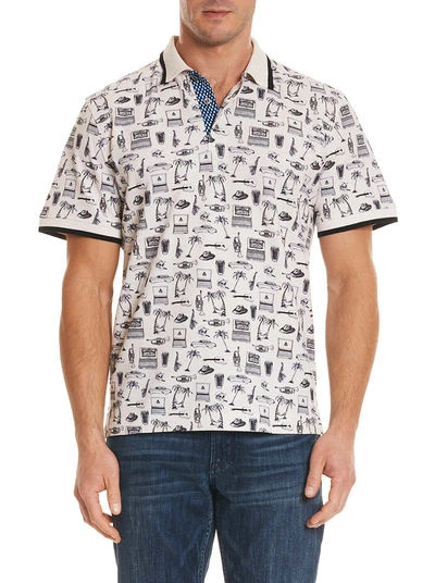 Robert Graham Missile Polo Tall In Oatmeal