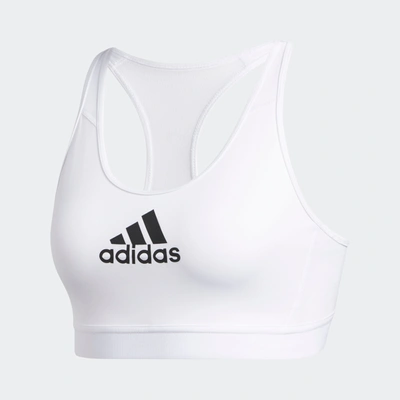Adidas Originals Powerreact Training Medium Sports Bra In White