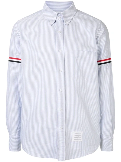 Thom Browne Men's Classic Oxford Sport Shirt W/ Armbands In Blue