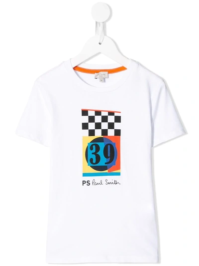 Paul Smith Junior Teen 39 Printed T-shirt In White