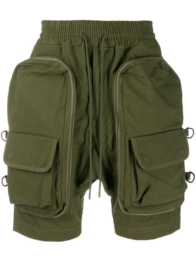 Readymade Drawstring Cargo Shorts In Green