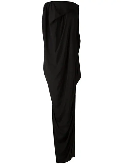 Rick Owens Woman Nouveau Draped Crepe Maxi Dress Black