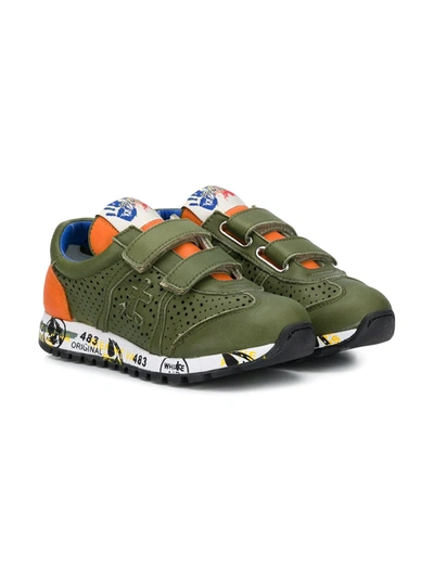 Premiata Kids' Lucy-bv Touch-strap Trainers In Green