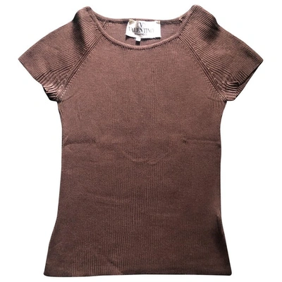 Pre-owned Valentino Silk T-shirt In Brown