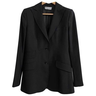 Pre-owned Dolce & Gabbana Silk Blazer In Black