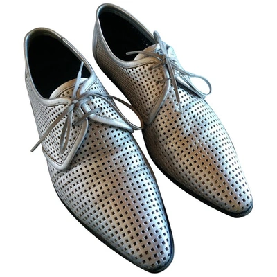 Pre-owned Dior Leather Lace Ups In Metallic