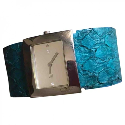 Pre-owned Roberto Cavalli Turquoise Steel Watch
