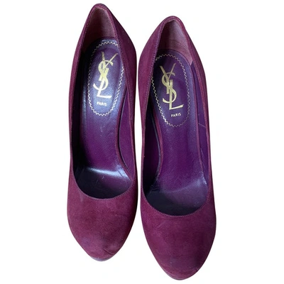 Pre-owned Saint Laurent Trib Too Heels In Purple