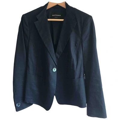 Pre-owned Emporio Armani Linen Short Vest In Blue