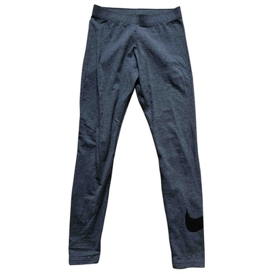 Pre-owned Nike Grey Cotton Trousers