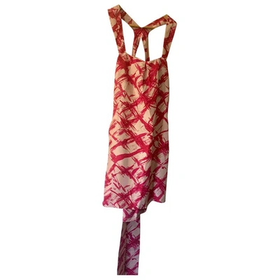 Pre-owned Whistles Silk Mid-length Dress In Pink