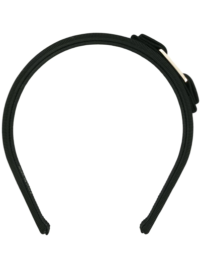 Salvatore Ferragamo Embellished Bow Headband In Black