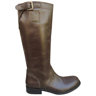 Pre-owned Jil Sander Brown Leather Boots