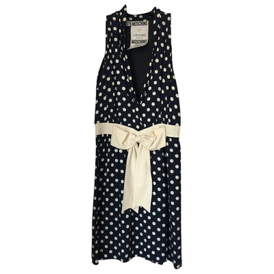 Pre-owned Moschino Mini Dress In Navy