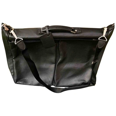 Pre-owned Ermenegildo Zegna Leather Travel Bag In Black